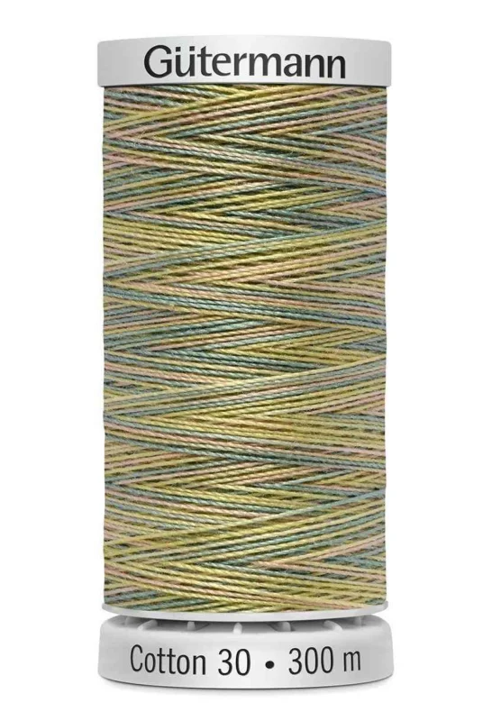 Billig Cotton 30 Melerad Ljusgul-Turkos-Grön / 4101