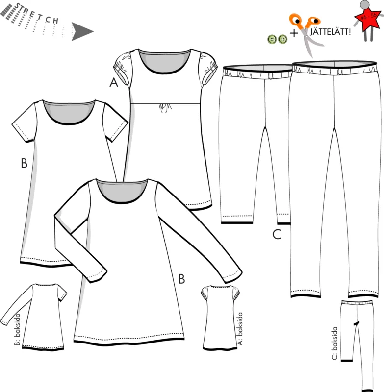 Fredrika - Tunikor och leggings - Stl 46-56 Beställ nu