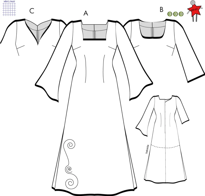 Billig Tuva - Klänning - Stl 48-60