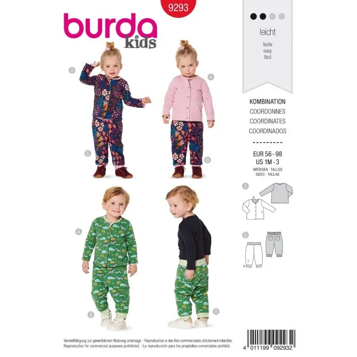 Burda Mönster 9293 - Jacka – Byxor – Vändbar Billigare
