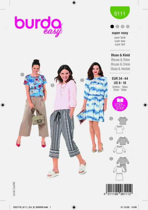 Burda Mönster 6111 - Blus Handla nu
