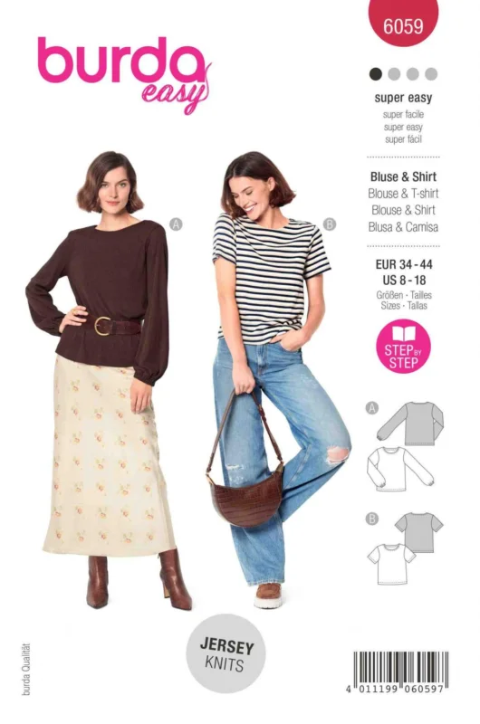 Extra rabatt Burda Mönster 6059 - Topp / Blus