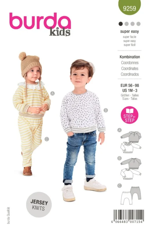 Säker betalning Burda Mönster 9259 - Barnens koordinerade set