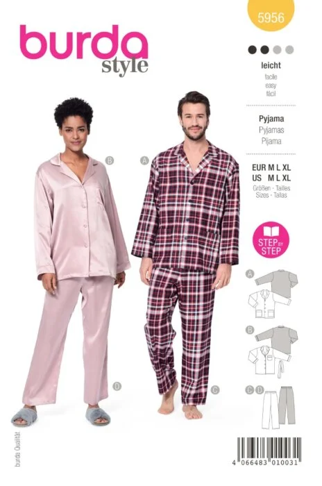 Burda Mönster 5956 - Unisexpyjamas Fynd