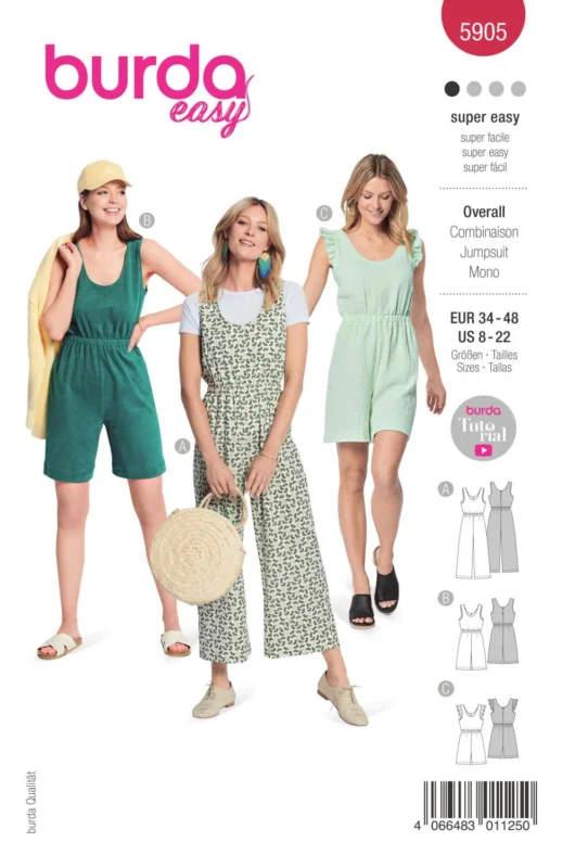 Burda Mönster 5905 - Jumpsuit Rabatt