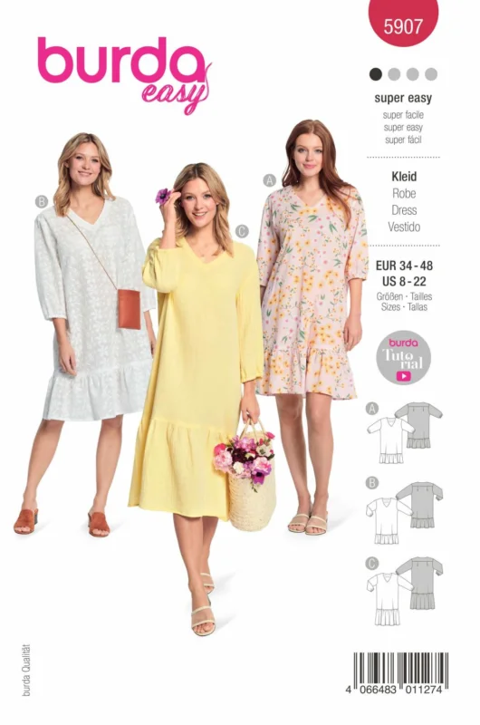 Burda Mönster 5907 - Klänning Köp nu