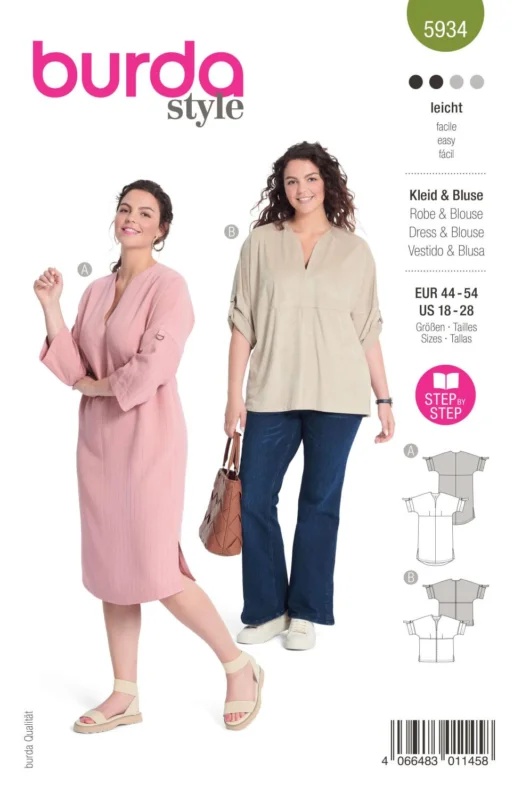 Burda Mönster 5934 - Klänning & Blus Rabatter