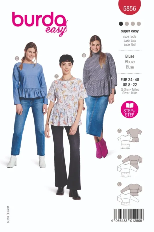 Populärt val Burda Mönster 5856 - Blus