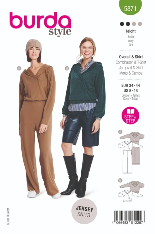 Burda Mönster 5871 - Jumpsuit & Topp risnedsättning