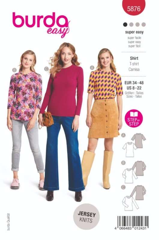Burda Mönster 5876 - Topp I lager