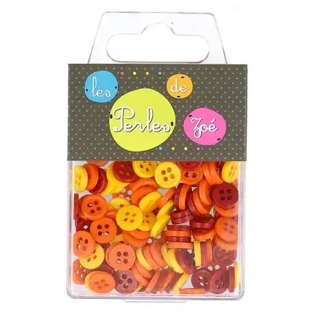 Erbjudande Knappmix - Gul/röd/orange