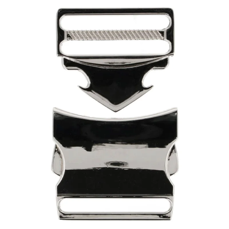 Kampanj Klickspänne Metall 40 mm - Silverfärgad