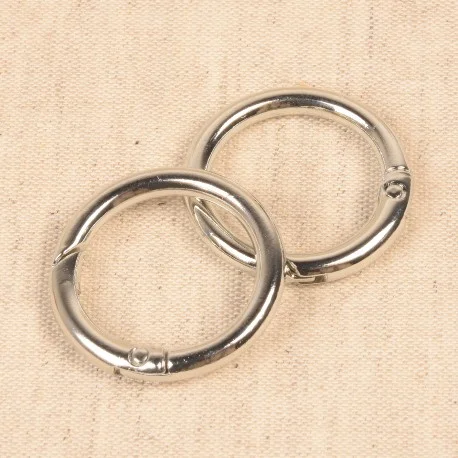 Bästa pris 2st öppningsbara metallringar 25mm - Silver
