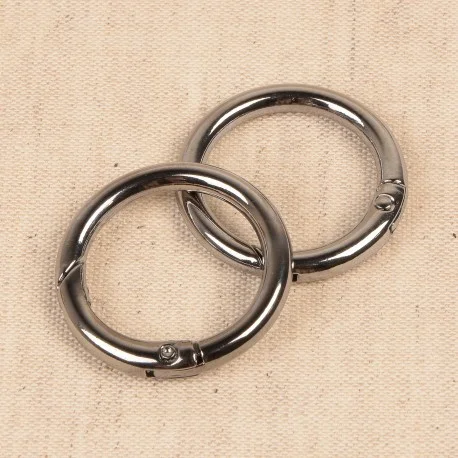 Rabatt 2st öppningsbara metallringar 25mm - Mörk metall