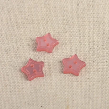 Sista chansen Knapp med 2 hål - Stjärna- Rosa