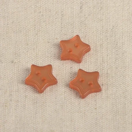 Beställ nu Knapp med 2 hål - Stjärna - Orange