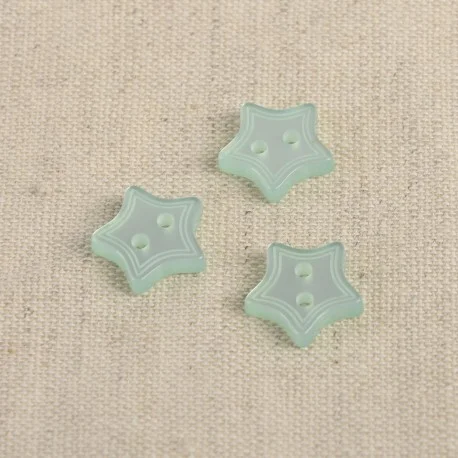 Snabb frakt Knapp med 2 hål - Stjärna - Mintgrön