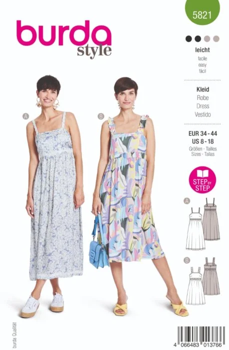 Burda Mönster 5821 - Klänning Billig