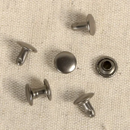 Rabatt Nitar 8mm 20st - Mörk metall