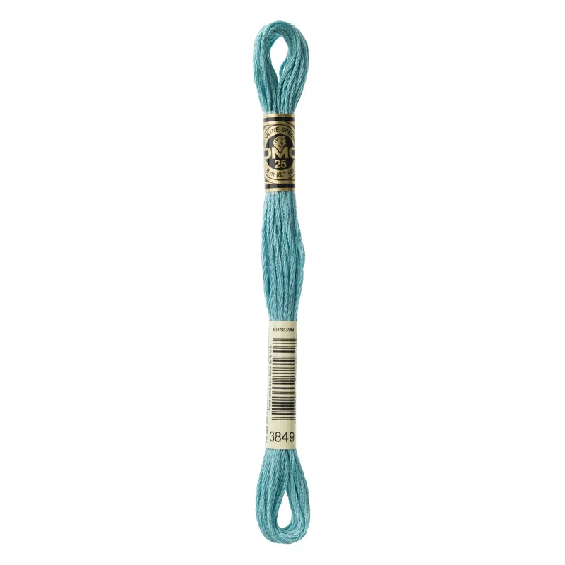 DMC Mouliné Spécial 3849 Metallic Turquoise Green Handla nu