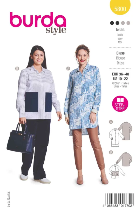 Rabatter Burda Mönster 5800 - Blus