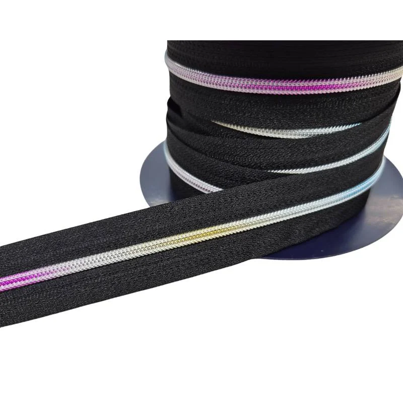 Expressleverans Blixtlås metervara 4 mm - Metallook Rainbow