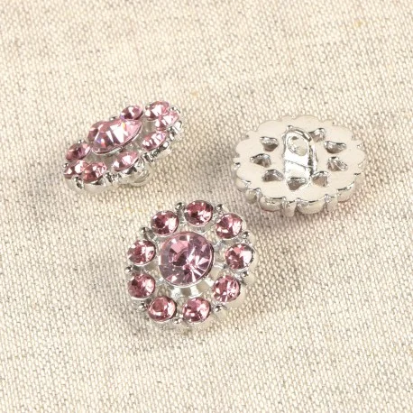 Begränsat erbjudande Knapp med hals 18mm Glitter Rosa Silver