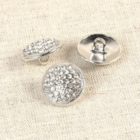Kampanjpris Knapp med hals 17mm Glitter Silver