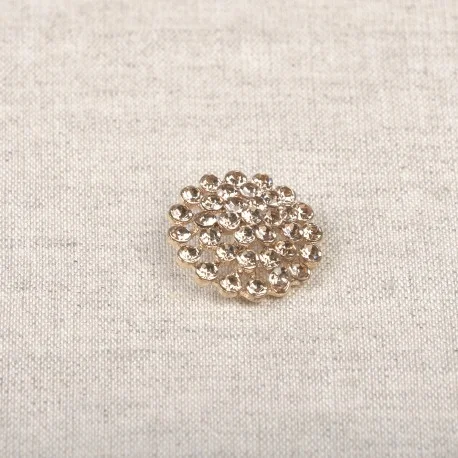 Nyhet Knapp med hals glitter 18mm Guld