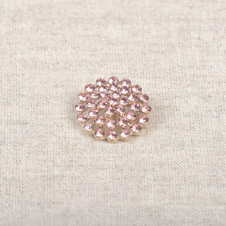 Knapp med hals glitter 18mm Rosa risnedsättning