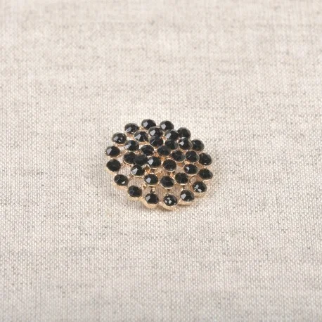 risnedsättning Knapp med hals glitter 18mm Svart