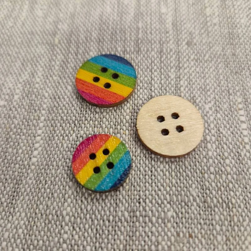 Träknapp 4 hål Rainbow Snabb frakt