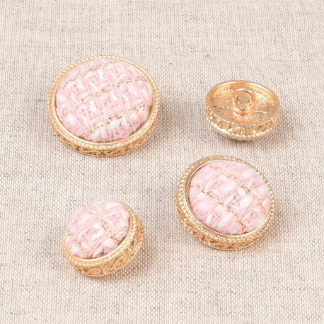 Snabb frakt Klädd metallknapp med Hals Rosa/guld