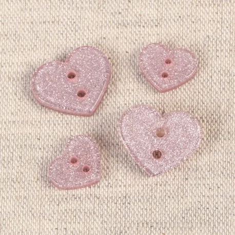 Beställ idag Knapp glittrande hjärta Rosa