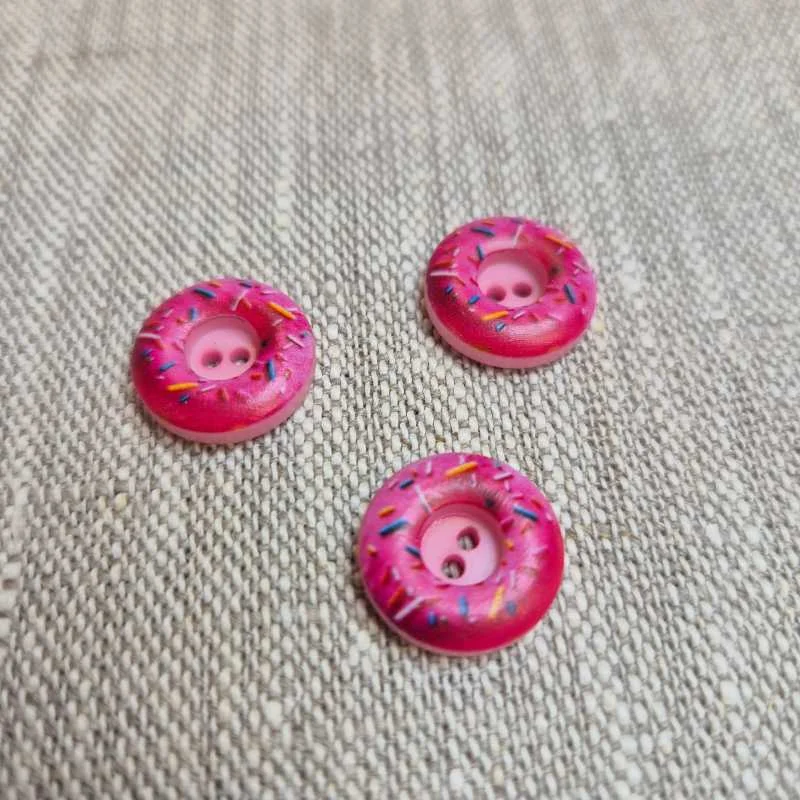 Motivknapp Donut 15mm Rosa Snabb frakt