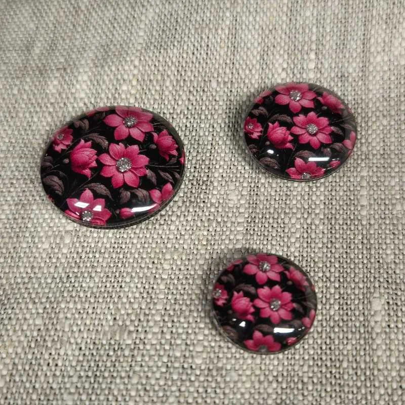 Dekorknapp Blommig Undersydd Rosa Fynd