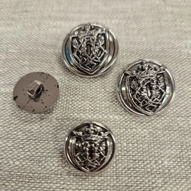 Endast idag Pläterad plastknapp - Mörk silver