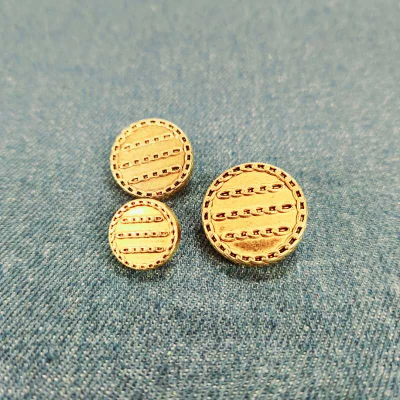 Nyhet Metallknapp med hals - Mörk guld, Kedjemönster