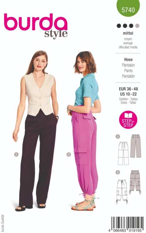 Burda 5740 Byxor med dragsko Rabatt