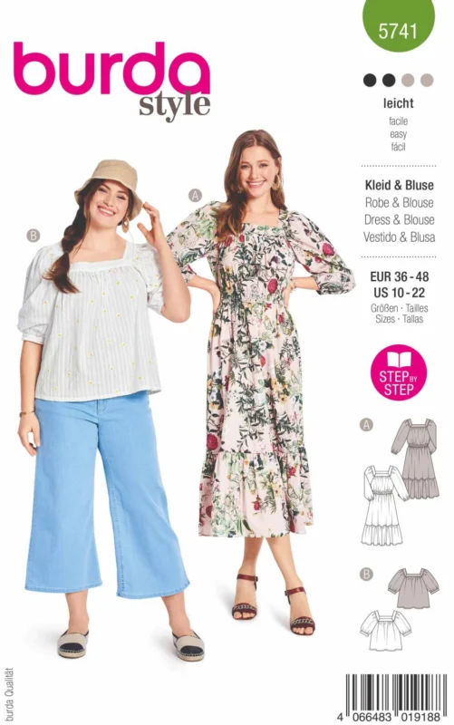 Burda 5741 Blus och klänning Fri frakt