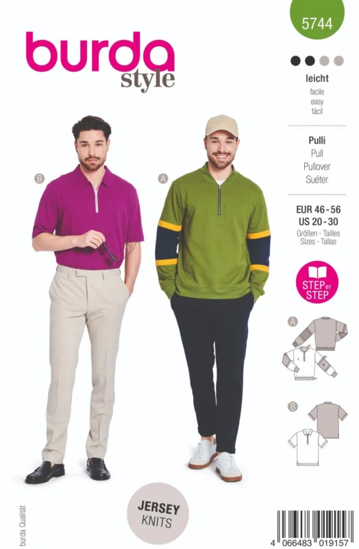 Burda 5744 Pullover med ståkrage Snabb frakt