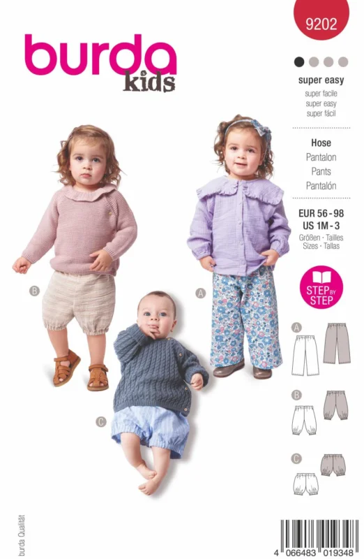 risnedsättning Burda 9202 Byxor och shorts