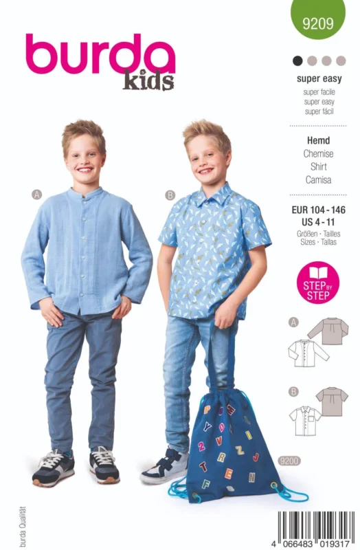 Reapris Burda 9209 Skjorta med ståkrage