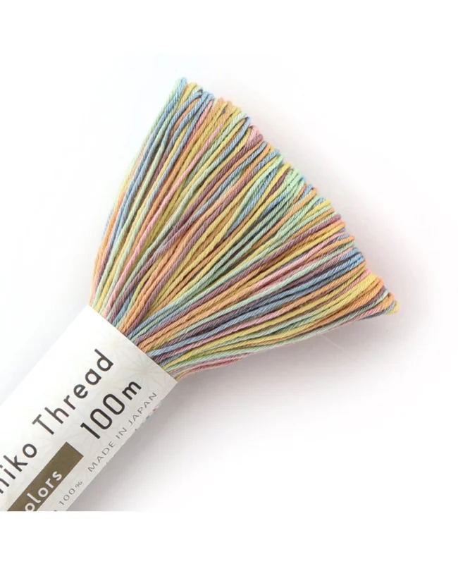 Lågt pris Sashikotråd 100m Multi Rainbow Pastel