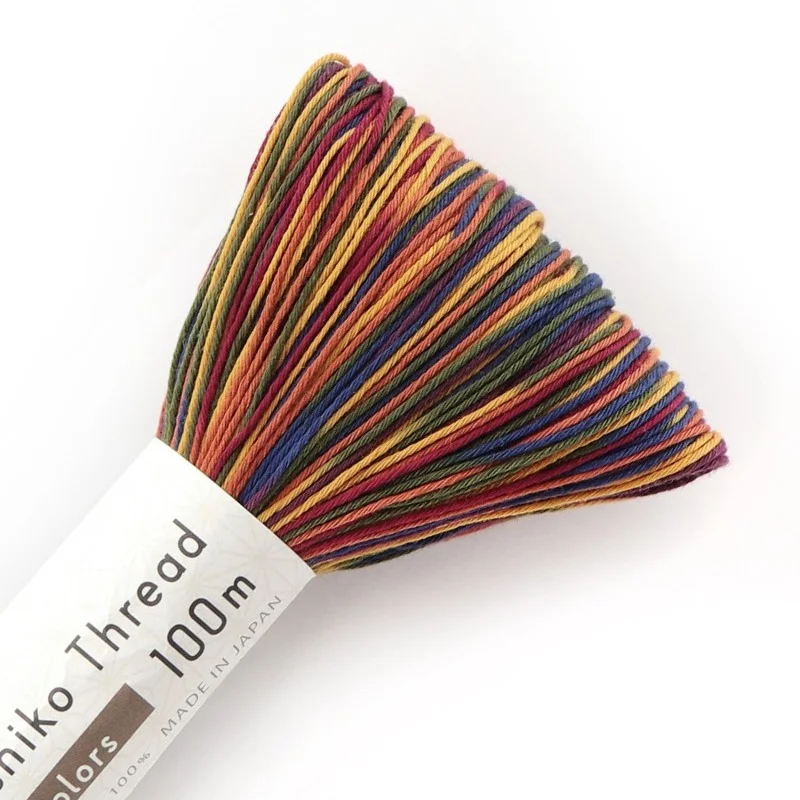 Sashikotråd 100m Multi Rainbow Rustic Fri frakt