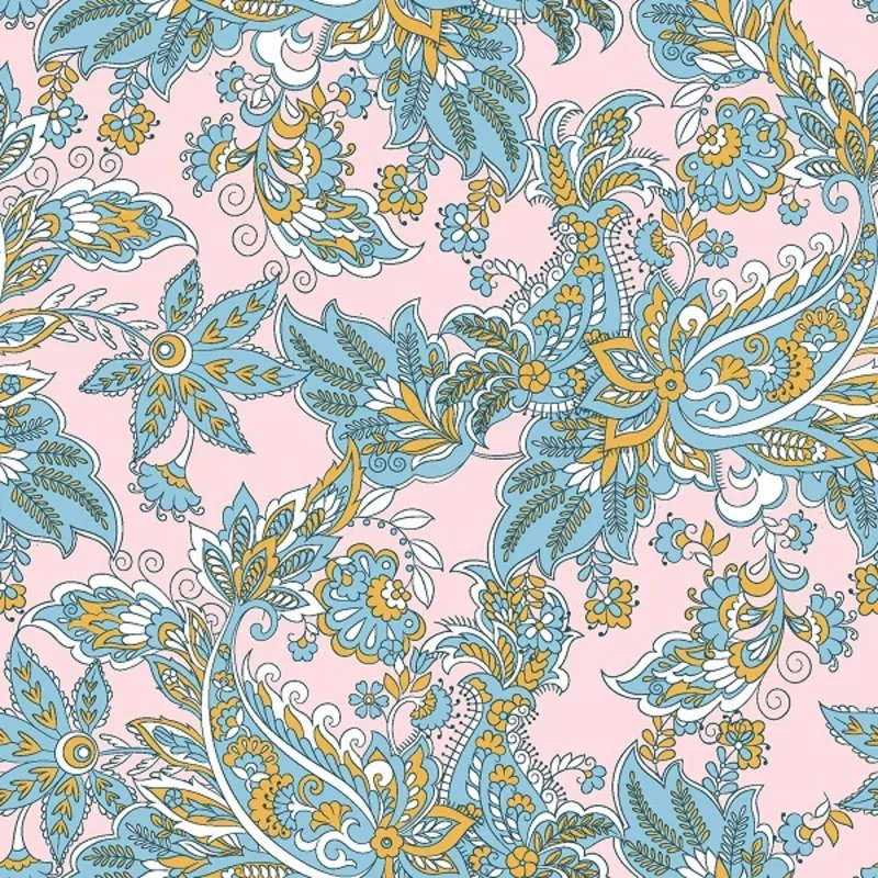 Poplin Rosépaisley risnedsättning