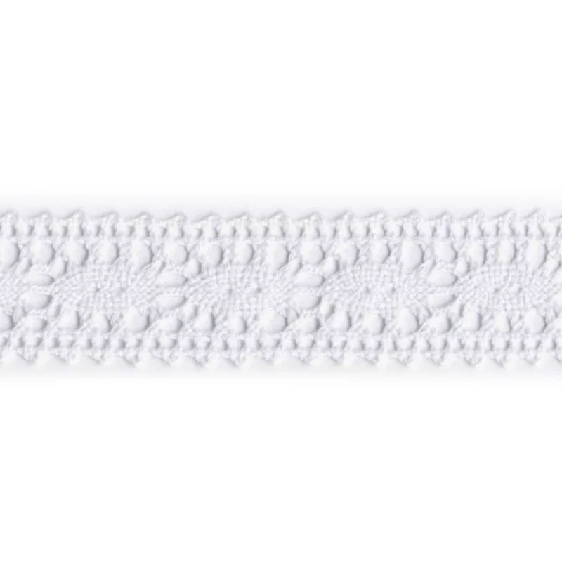 Spetsband liksidig 25mm Vit Erbjudande
