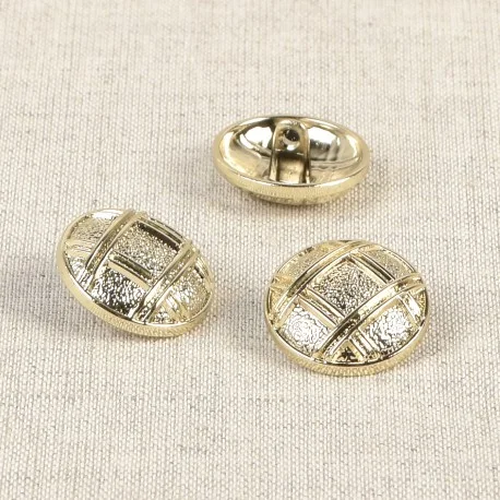 Erbjudande Metallknapp med hals 20mm Rutig Guld