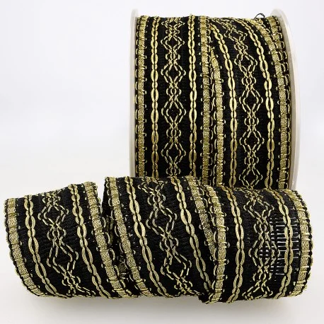 Dekorband 40mm Svart/Guld Köp online