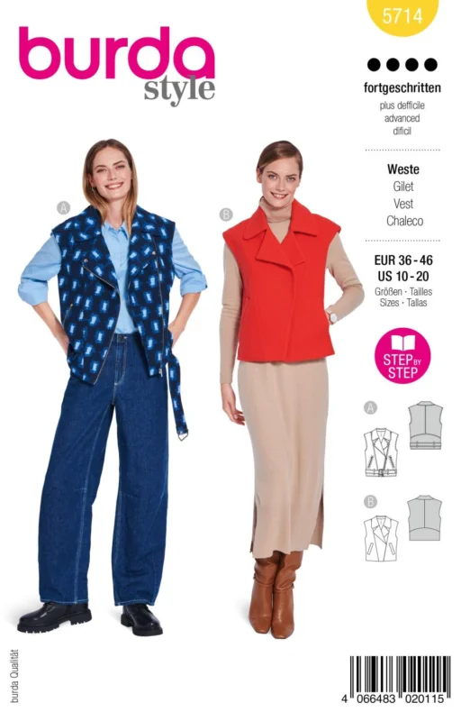 Burda 5714 - Västar Lägg i varukorgen